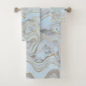  blauwe goudhanddoek BATHROOM TOWEL SET Bad Handdoek (Insitu)