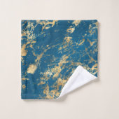 Blauwe goudmarmer bad handdoek (Wasdoekje)