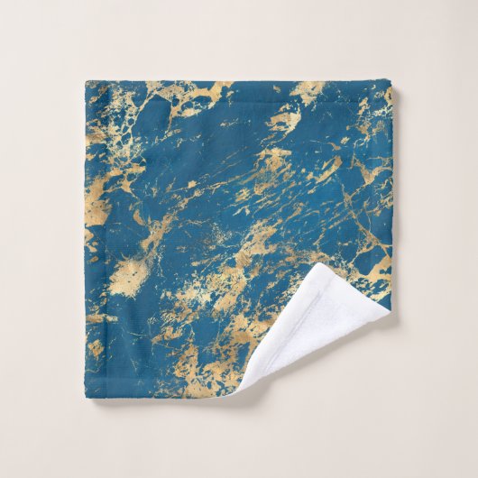 Blauwe goudmarmer bad handdoek (Wasdoekje)