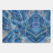 Blauwe goudmarmer  inpakpapier vel (Voorkant 3)