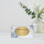 Blauwe goudmarmer | Klassiek Lijst met gouden meta Visitekaartje (Staand voorkant)