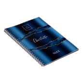 Blauwe goudmarmer logo notitieboek (Rechterzijde)