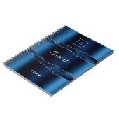 Blauwe goudmarmer logo notitieboek (Linkerzijde)