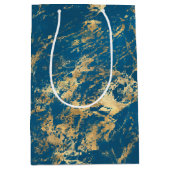 Blauwe goudmarmer medium cadeauzakje (Voorkant)