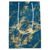 Blauwe goudmarmer medium cadeauzakje (Achterkant)