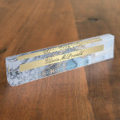 blauwe goudmarmer naambordje (Zijkant)