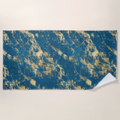 Blauwe goudmarmer strandlaken (Voorkant)