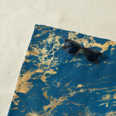 Blauwe goudmarmer strandlaken (In situ)