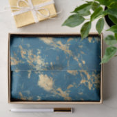 Blauwe goudmarmer tissuepapier (Geschenk)