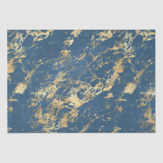 Blauwe goudmarmer tissuepapier (Voorkant)