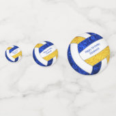 blauwe goudmeisjes volleybalverjaardag confetti (Voorkanten)