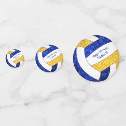 blauwe goudmeisjes volleybalverjaardag confetti (Voorkanten)