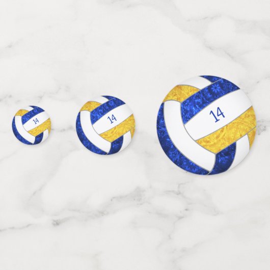 blauwe goudmeisjes volleybalverjaardag confetti (Achterkanten)