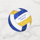 blauwe goudmeisjes volleybalverjaardag confetti (Kleine voorkant)