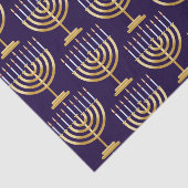 Blauwe goudmenorah tissuepapier (Detail)