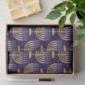 Blauwe goudmenorah tissuepapier (Geschenk)