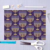 Blauwe goudmenorah tissuepapier (Craft)