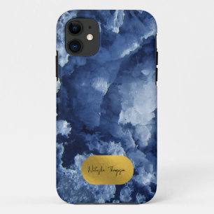 Blauwe goudolie Zee Kristallen Handtekening Case-Mate iPhone Case