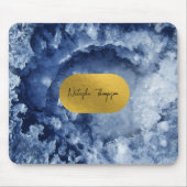 Blauwe goudolie Zee Kristallen Handtekening Muismat (Voorkant)