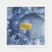 Blauwe goudolie Zee Kristallen Handtekening Servet (Voorkant)