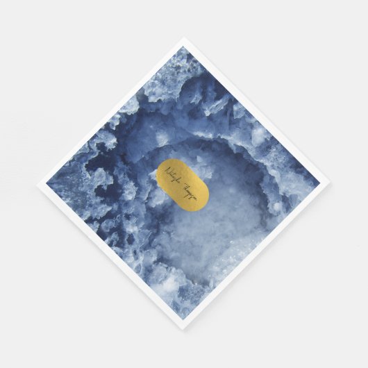 Blauwe goudolie Zee Kristallen Handtekening Servet (Hoek)