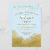 Blauwe goudrepetitie Inbeluitnodiging Kaart (Voorkant / Achterkant)