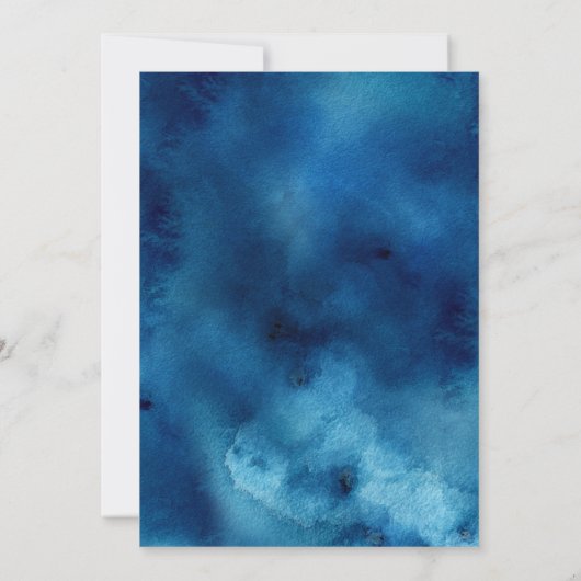 Blauwe & goudrepetitie Inbeluitnodiging Kaart (Achterkant)