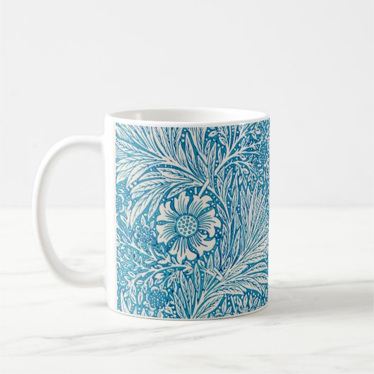 Blauwe goudsbloem William Morris met patroon Koffiemok (Links)