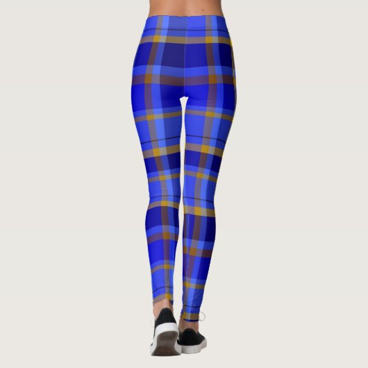 Blauwe/goudspeldenvrouwen Leggings (Achterkant)