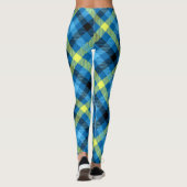 Blauwe/goudspeldenvrouwen Leggings (Achterkant)