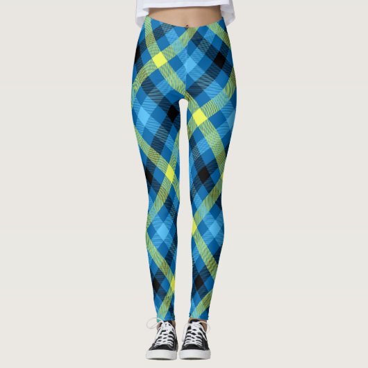 Blauwe/goudspeldenvrouwen Leggings (Voorkant)