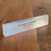 Blauwe goudtextuur naambordje (Zijkant)