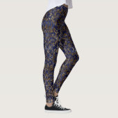 Blauwe/goudvet Damask Leggings vrouwen (Rechts)