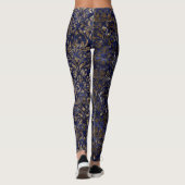Blauwe/goudvet Damask Leggings vrouwen (Achterkant)