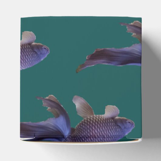 blauwe goudvis bedankdoosjes (Bovenkant)