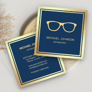 Blauwe goudvlies Eyeglassen Oogarts Optometrist Vierkante Visitekaartje
