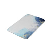 Blauwe goudvloeistof art in alcoholinkt badmat (Gekanteld)