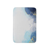 Blauwe goudvloeistof art in alcoholinkt badmat (Voorkant Verticaal)