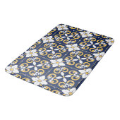 Blauwe goudvormig decoratief Marokkaanse tegel Badmat (Gekanteld)