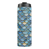 blauwe goudzeemeermineschaal thermosbeker (Voorkant)