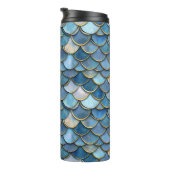 blauwe goudzeemeermineschaal thermosbeker (Geroteerd rechts)