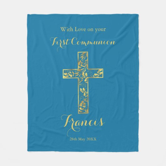 Blauwe goudzondebok van de Communauteit Fleece Deken (Voorkant)