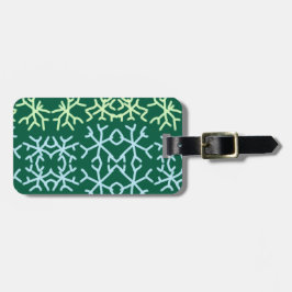 Blauwe gr sneeuwvlokken Kerstpatroon sneeuwpatroon Bagagelabel