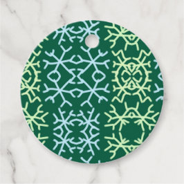 Blauwe gr sneeuwvlokken Kerstpatroon sneeuwpatroon Bedankjes Labels