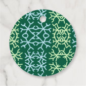 Blauwe gr sneeuwvlokken Kerstpatroon sneeuwpatroon Bedankjes Labels (Achterkant)