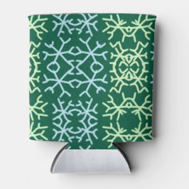 Blauwe gr sneeuwvlokken Kerstpatroon sneeuwpatroon Blikjeskoeler