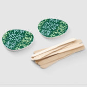 Blauwe gr sneeuwvlokken Kerstpatroon sneeuwpatroon Handwaaier (Niet-gemonteerd)