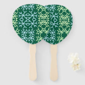 Blauwe gr sneeuwvlokken Kerstpatroon sneeuwpatroon Handwaaier (Voorkant en achterkant)