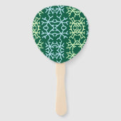 Blauwe gr sneeuwvlokken Kerstpatroon sneeuwpatroon Handwaaier (Achterkant)