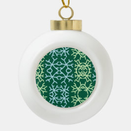 Blauwe gr sneeuwvlokken Kerstpatroon sneeuwpatroon Keramische Bal Ornament